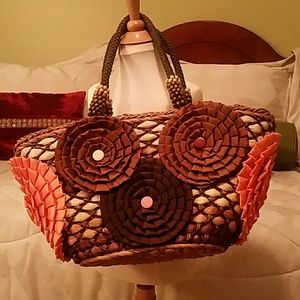Chico's straw and fabric tote bag. Never used it.